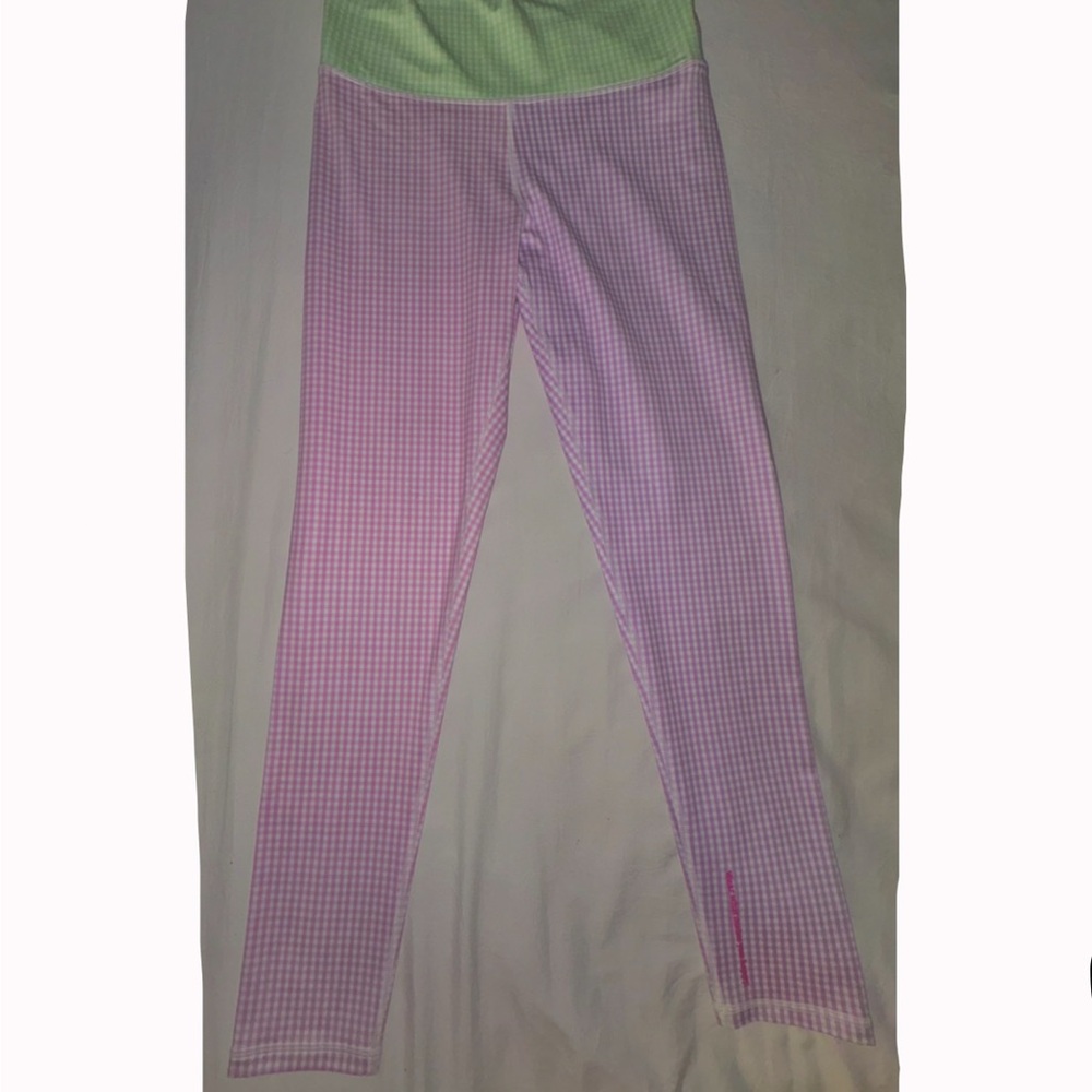 Women’s Pink and Green Gingham Terez Legging